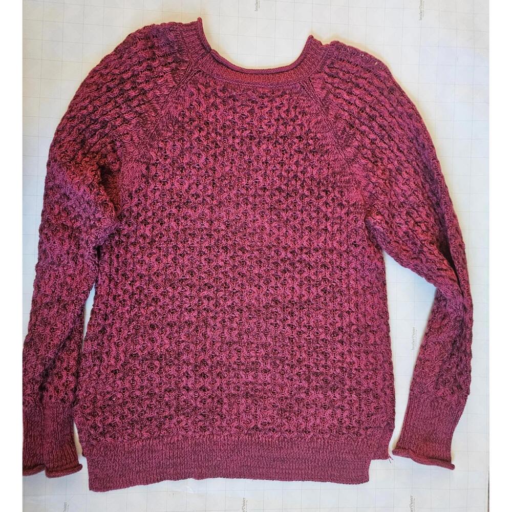 Time and Tru Women's Small Sweater Raspberry Maroon Textured Knit Pullover